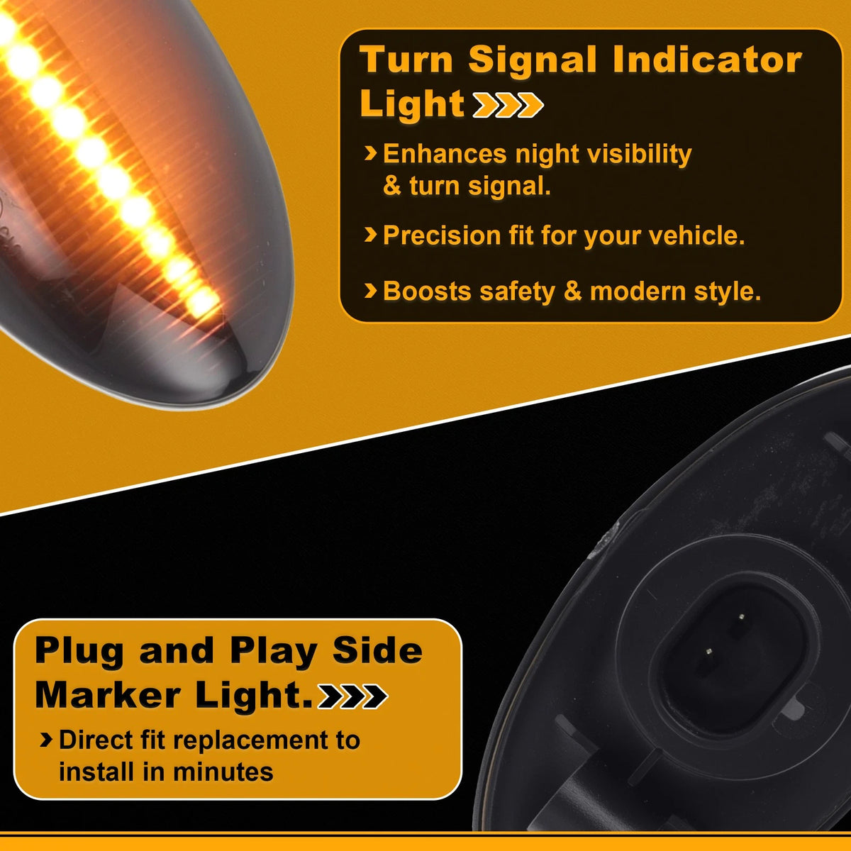 Dynamic LED Amber Side Marker Light 71742475 for Fiat Sedici (2005–2012)