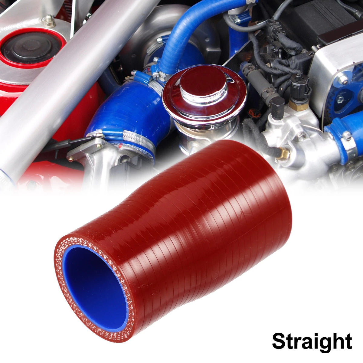 Silicone Hose Coupler for Car Intercooler Tube (32-38mm, 1.3"-1.5" ID) Red