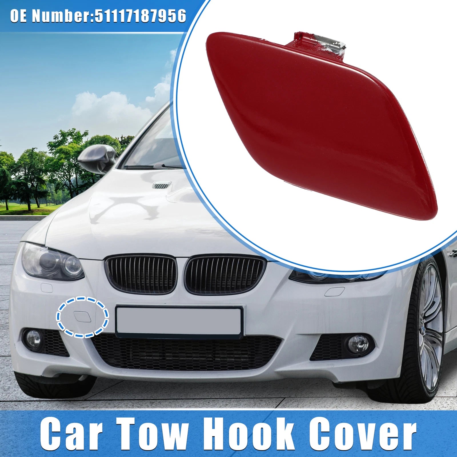 Tow Hook Eye Hole Cover Cap Replacement for BMW E92 E93 (2007–2010)