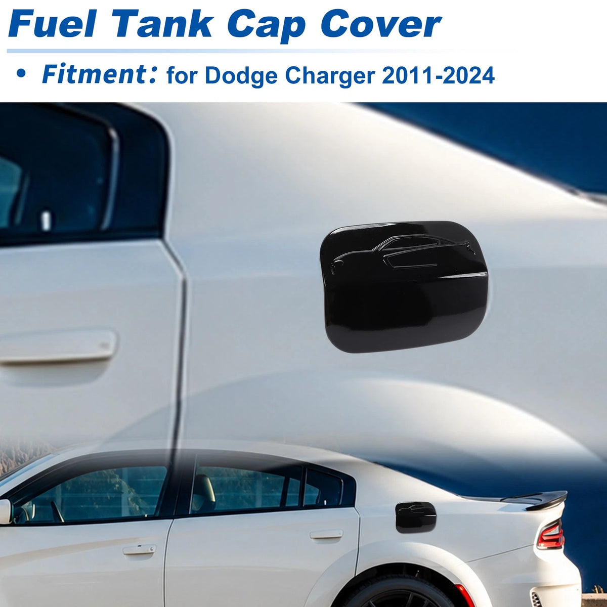 Fuel Tank Cover Trim for Dodge Charger (2011–2024) Bright Black