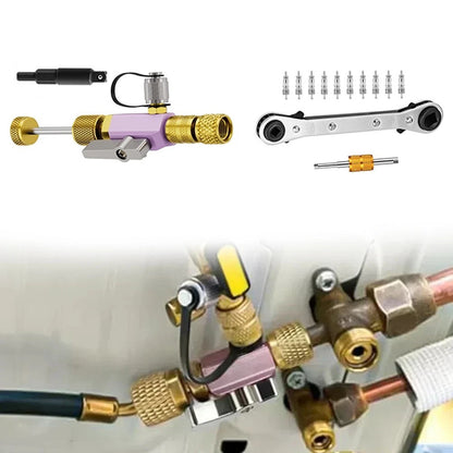 Valve Core Removal Tool for HVAC R22 R407C R410A R32 (1/4 inch, 5/16 inch)