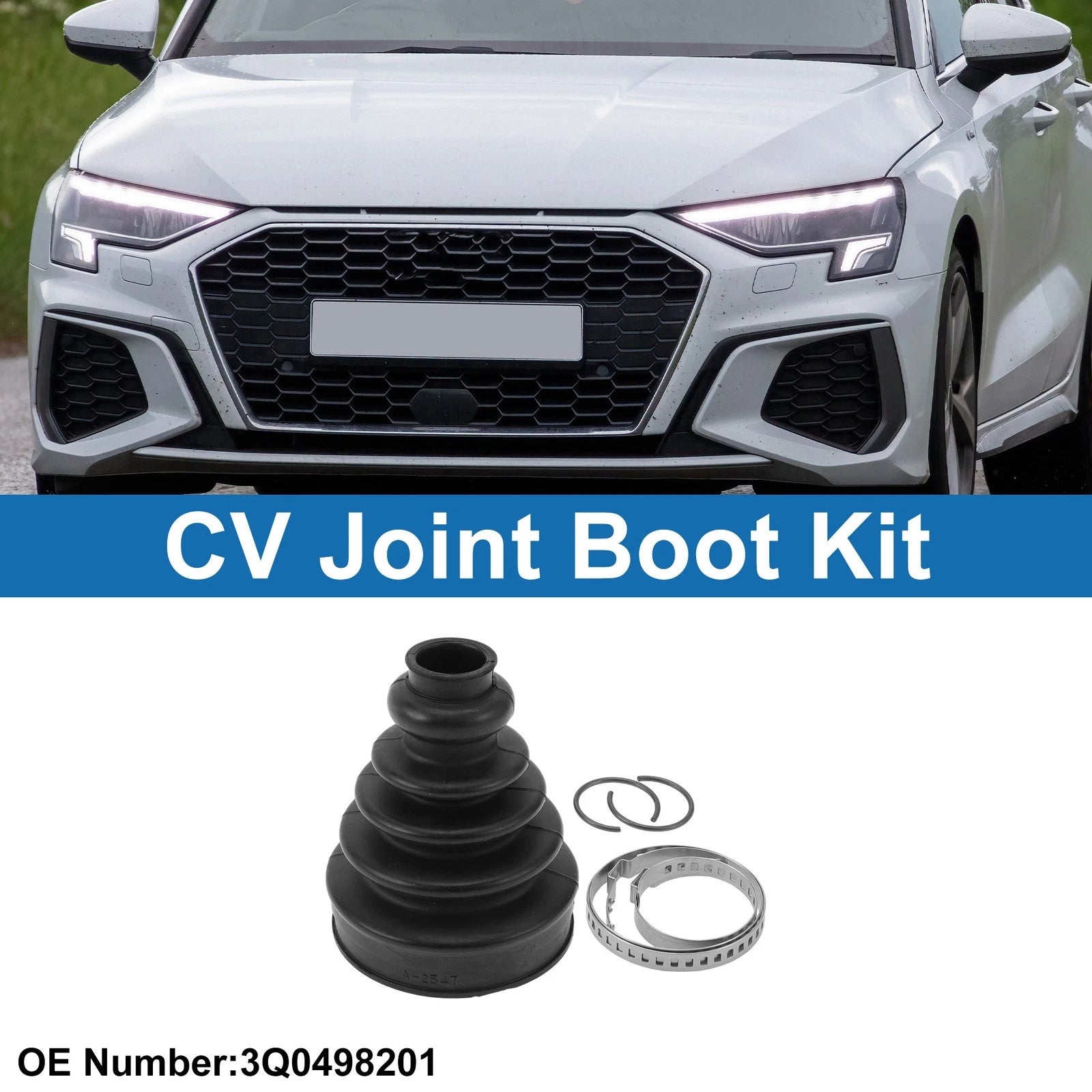 Inner CV Joint Boot Kit with Clamps for Audi A3 (2010–2016)