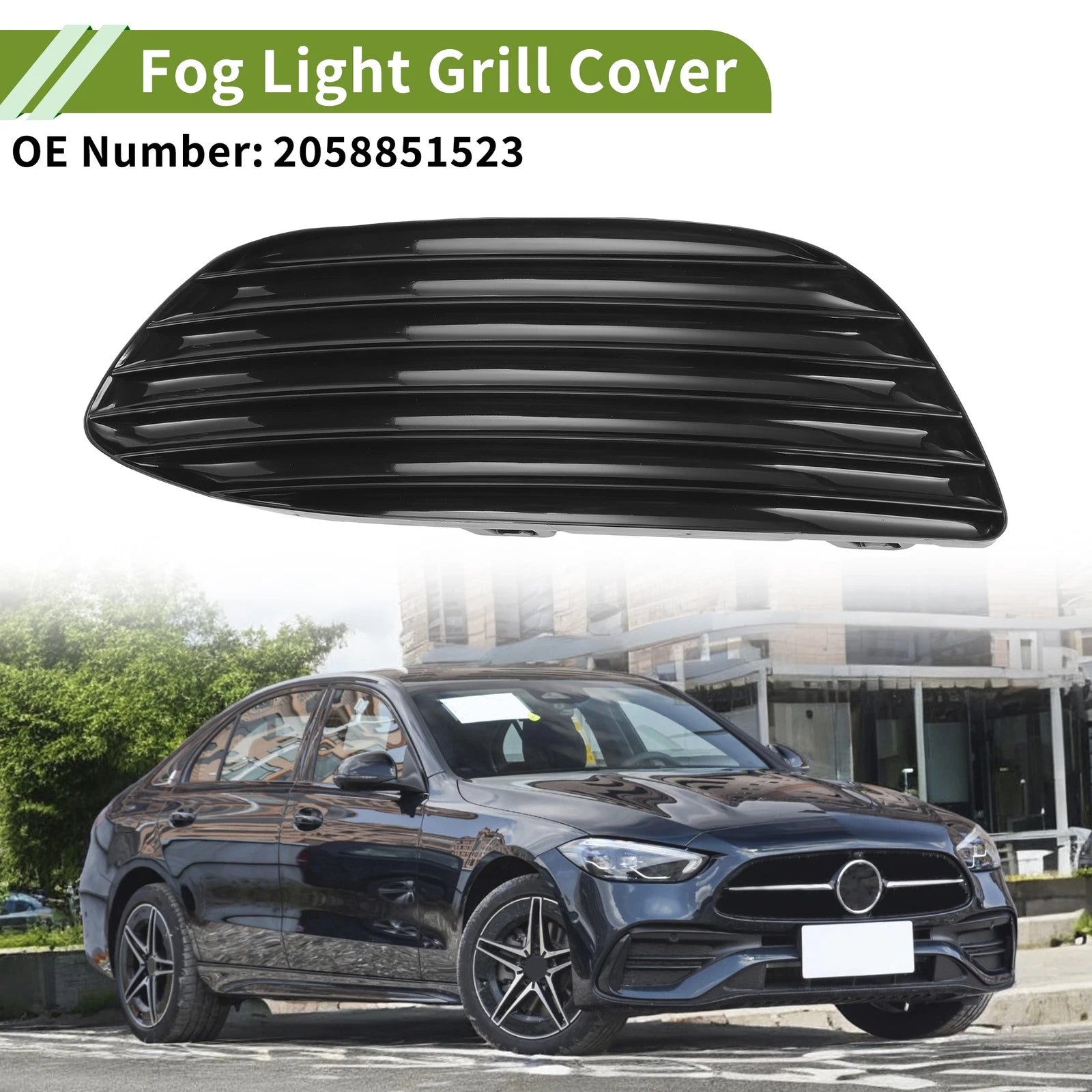 Front Left Fog Light Grill Replacement for Mercedes-Benz C-Class (2015–2018)