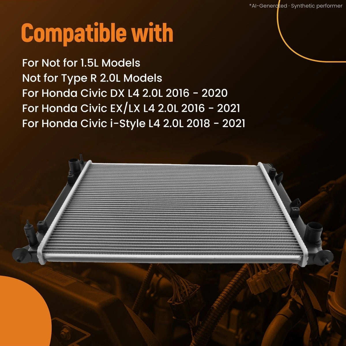 Aluminum Cooling Radiator for Honda Civic DX 2.0L (2016–2020) Q13583