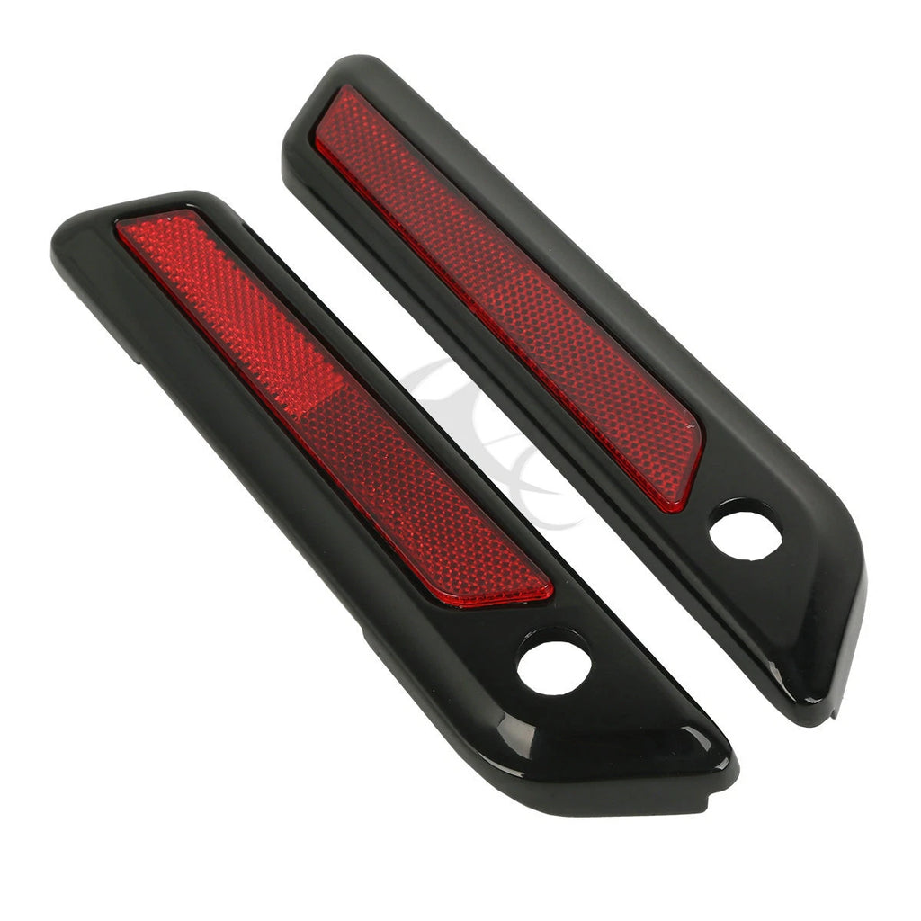 Black Saddlebag Hinge Latch Covers for Harley Street Electra Glide (2014–2024)