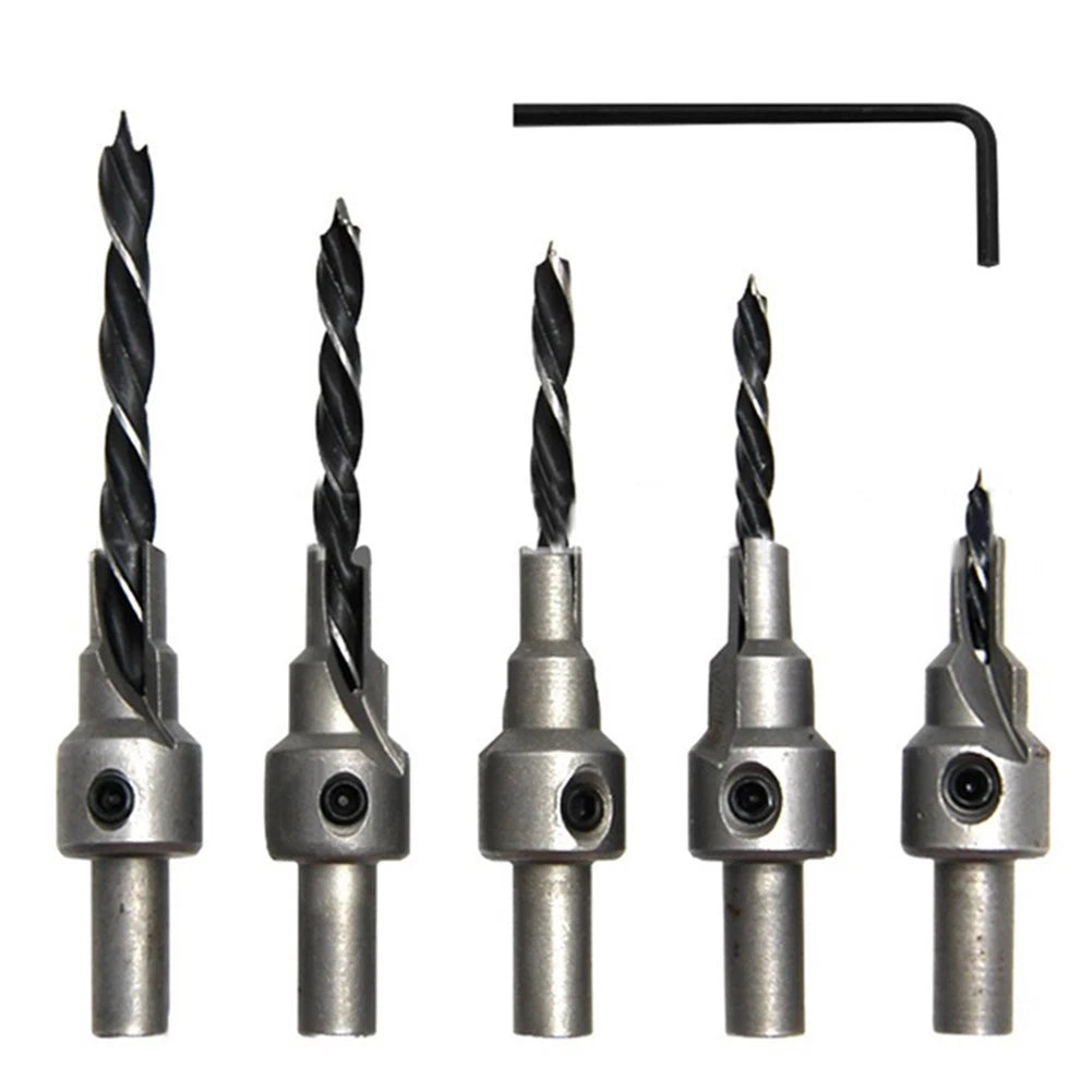 5-Piece Counterbore Drill Bits Set 36mm for Wood Screws