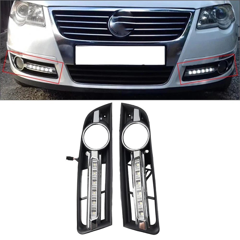 2X Front Daytime Running Lights for VW Passat B6 (2005–2011)
