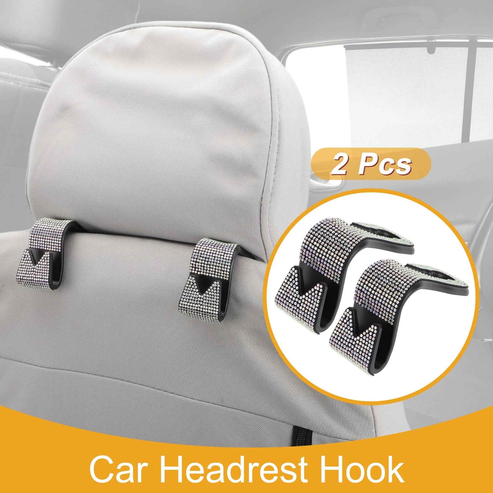2 Pcs Universal Car Seat Headrest Hook for Hanging Purses (Multicolor)