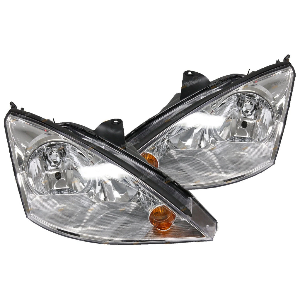 Set of 2 Chrome Headlights for Ford Focus (2002–2005) L+R