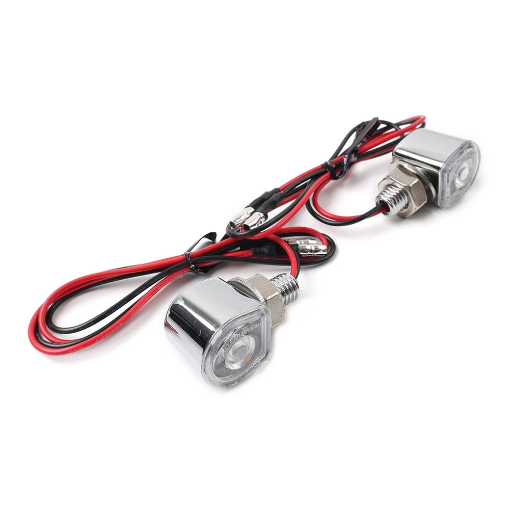 2X Turn Signal Indicator Lights for Universal Applications (Chrome)