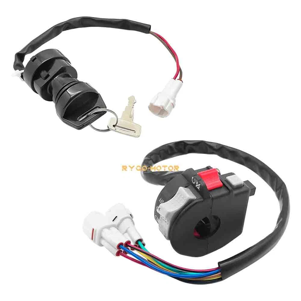 Handlebar Start Switch & Ignition Key Switch for Yamaha Warrior/Wolverine 350 (1997–2004)