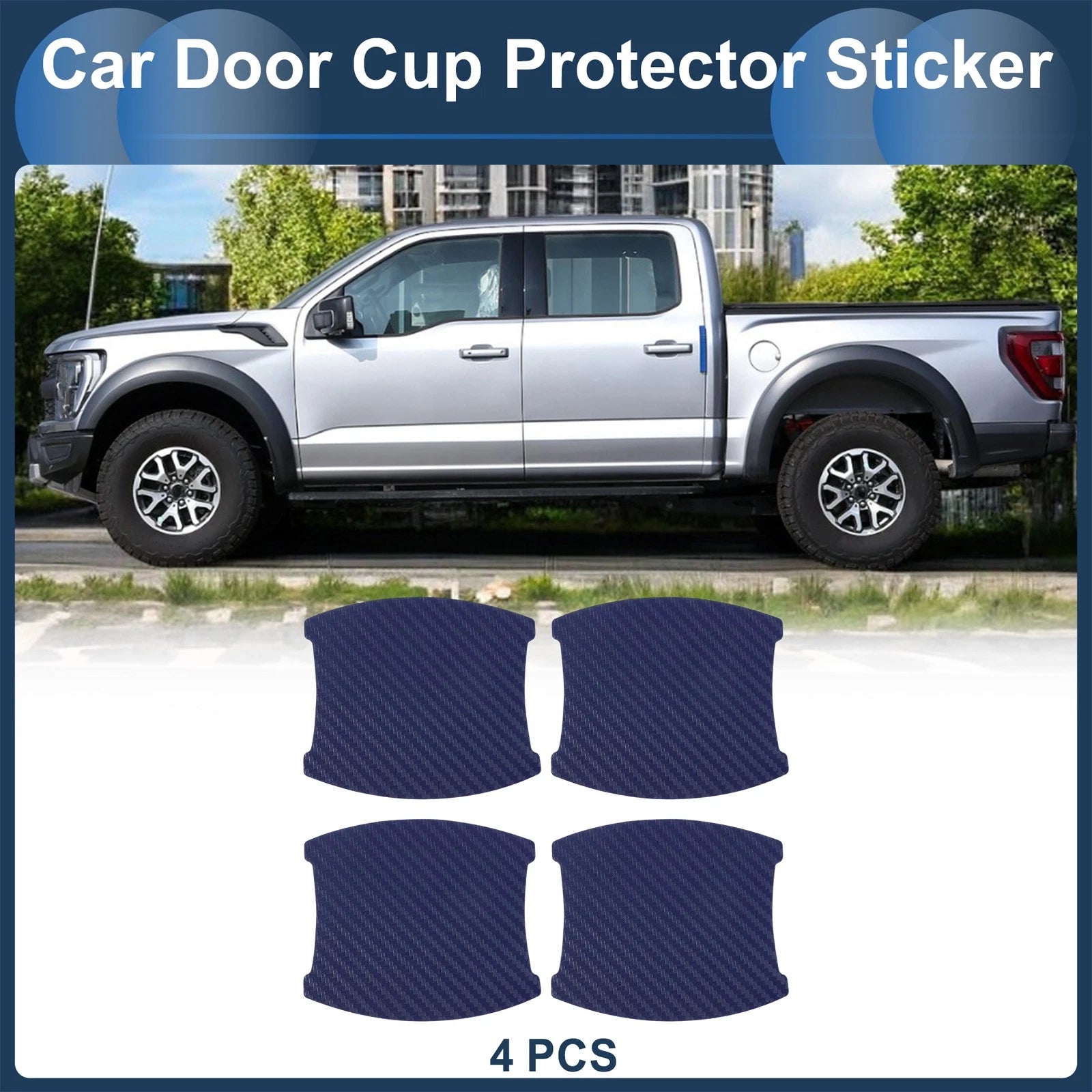 3D Car Door Handle Scratch Protector for Universal Vehicles (90x100mm)