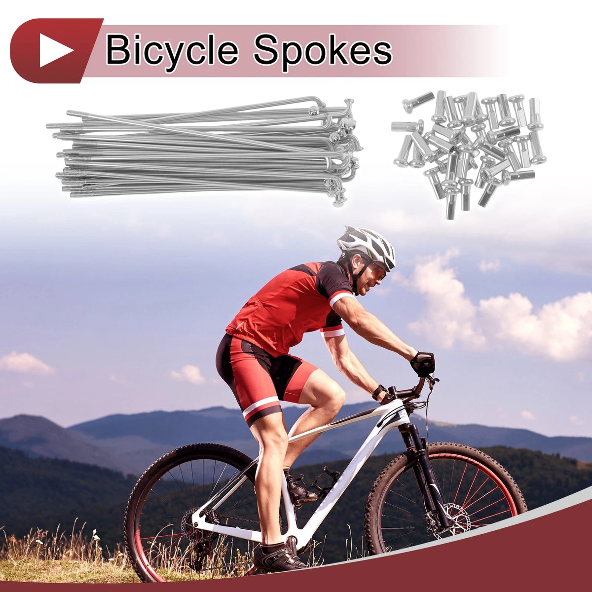 Bicycle Spoke Set 14G 100 mm Steel Galvanized for No.45 Bicycle (Qty 36)