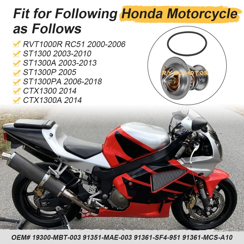 Thermostat 19300-MBT-003 for Honda RVT1000R RC51 ST1300 ST1300A CTX1300 (2000–2016)