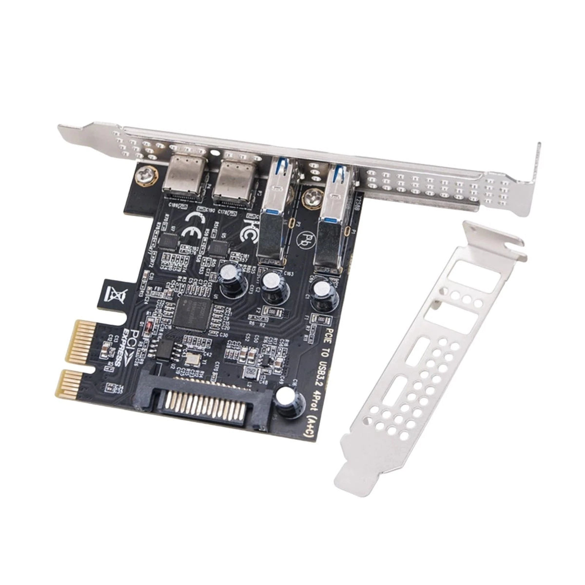 PCI Express to USB Adapter Card with 15Pin SATA Power Interface