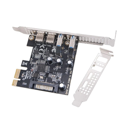 PCI Express to USB Adapter Card with 15Pin SATA Power Interface