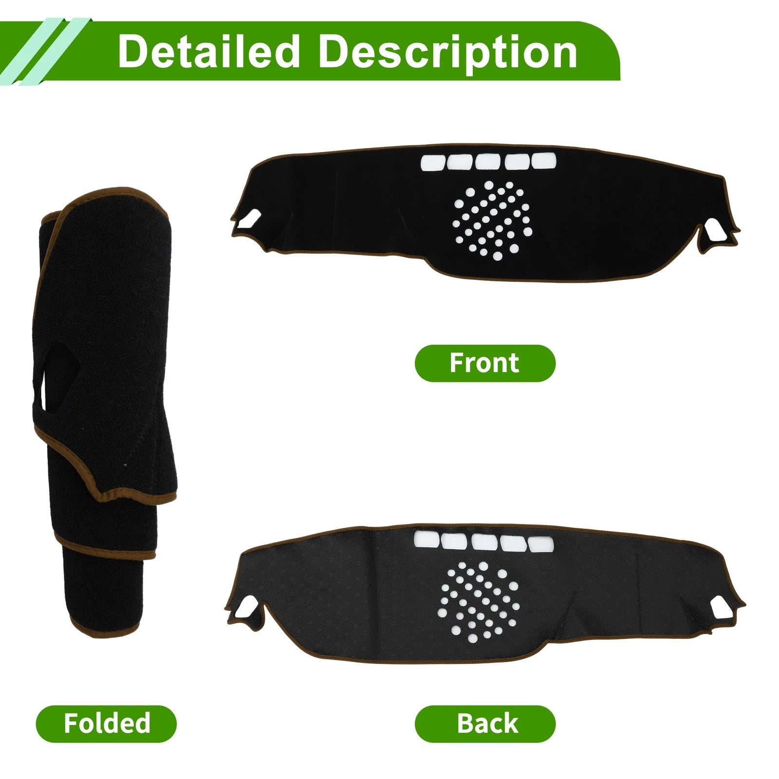 Dashboard Cover for Mercedes-Benz E-Class (2017–2021) Black Brown