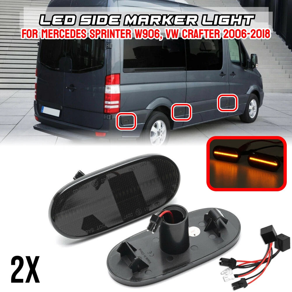 Smoke LED Side Marker Reflector Light for Benz Sprinter W906 (2006–2018)