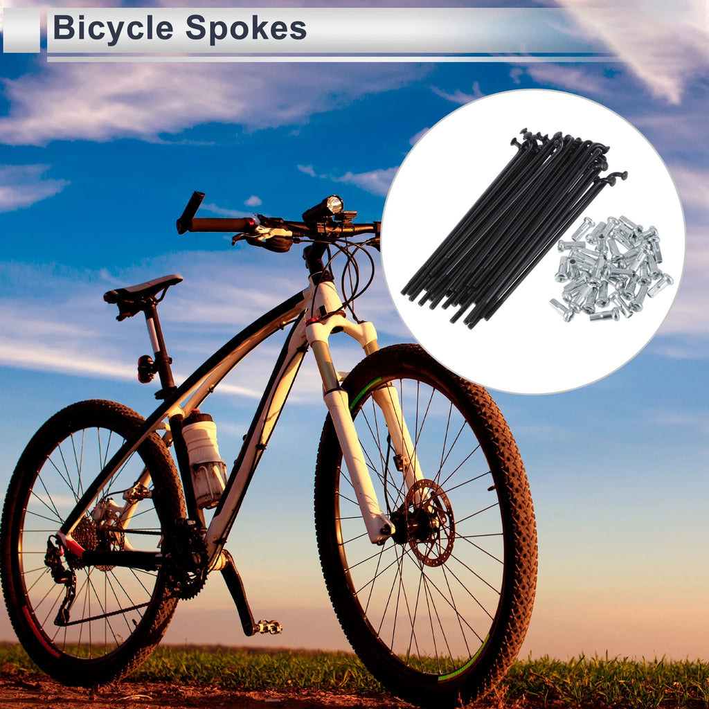 Bicycle Spokes Nipple Set 45 Steel 13G 87mm Universal for Universal (—–—)