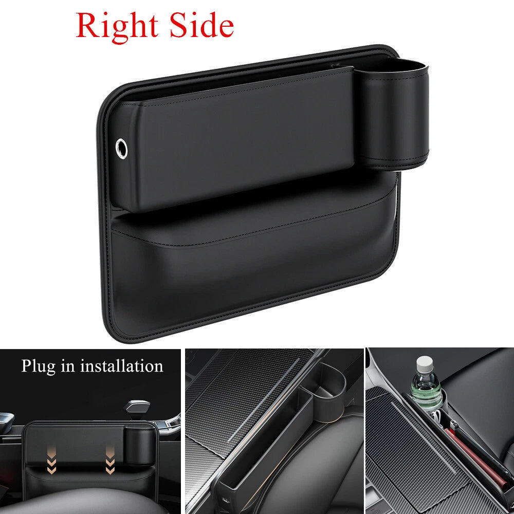 Right Car Console Side Seat Filler Organizer Crevice Catcher Stow Box Cup Holder