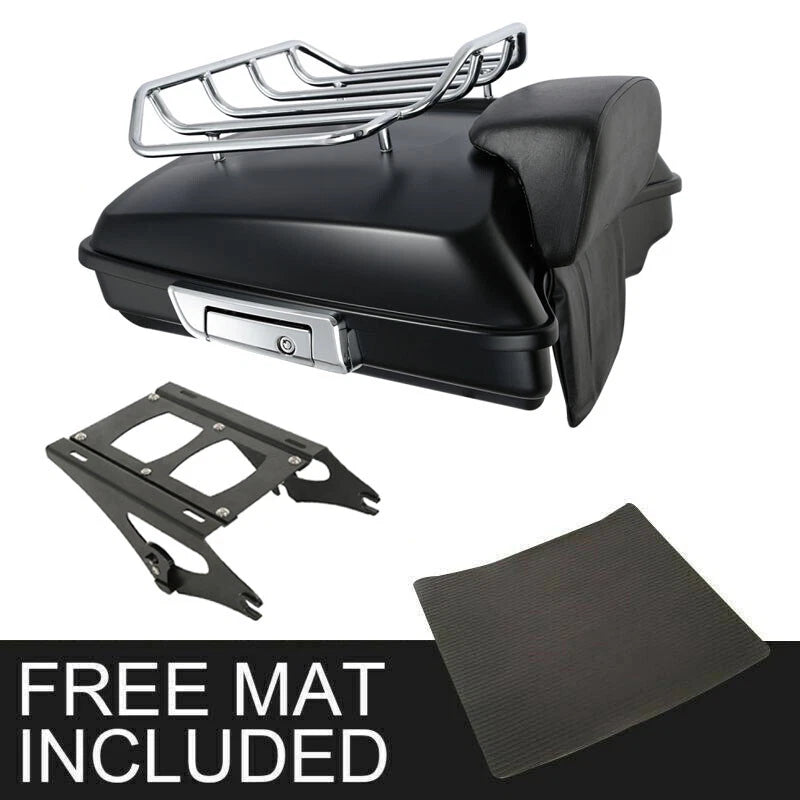 Matte Razor Trunk Backrest Mount Rack for Harley Street Road Glide (2014–2026)