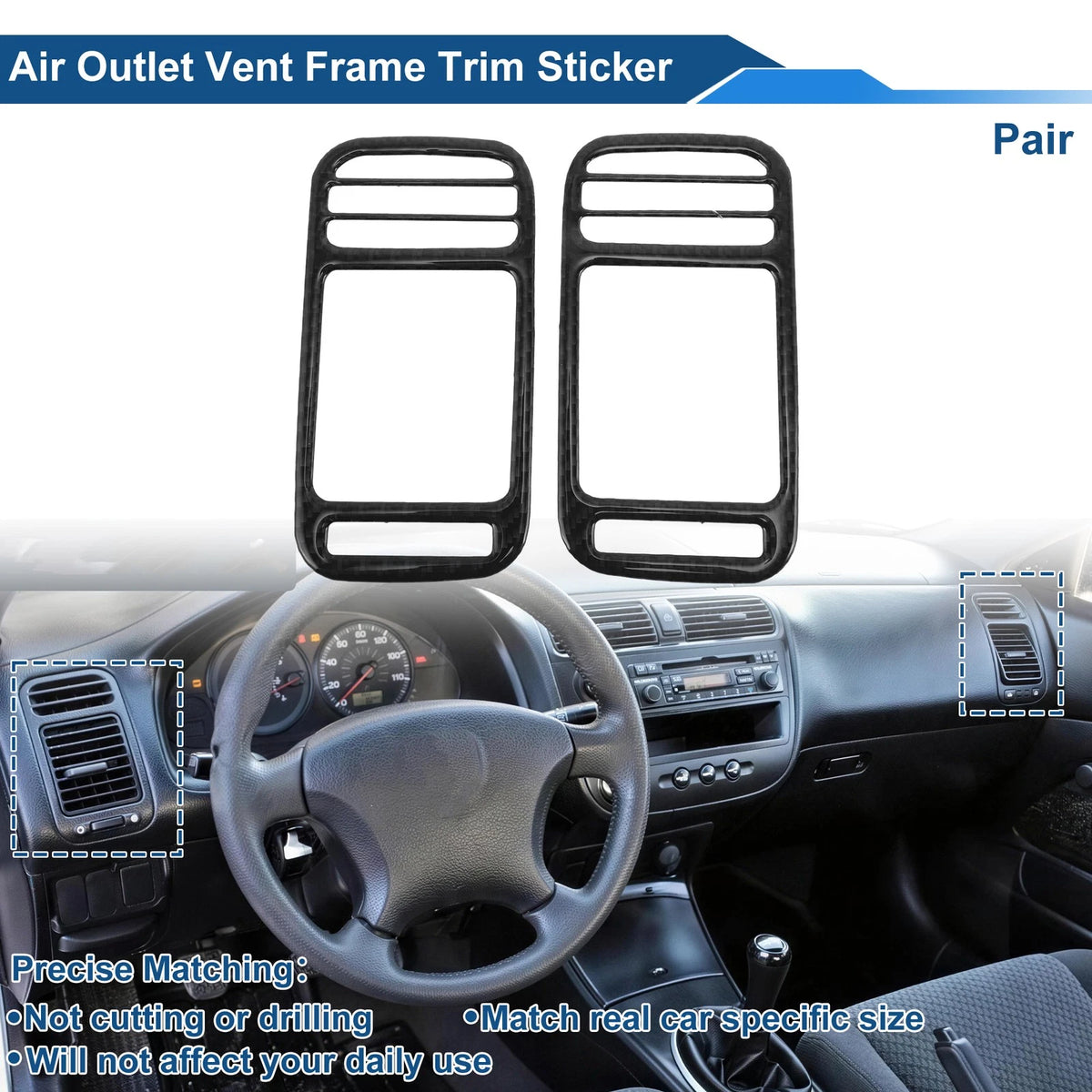 Air Condition Outlet Vent Trim Cover Frame for Honda Civic (2006–2011)