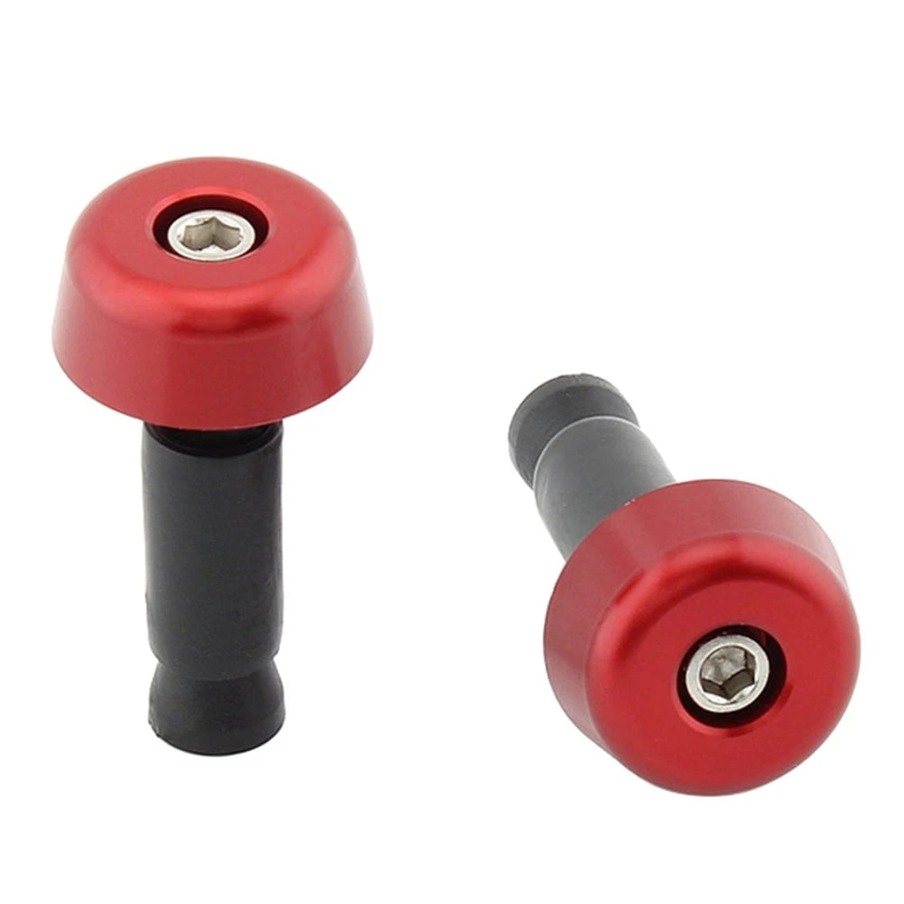 Handlebar Grips & End Caps for Universal Motorcycle (0.5in/12.7MM) Red