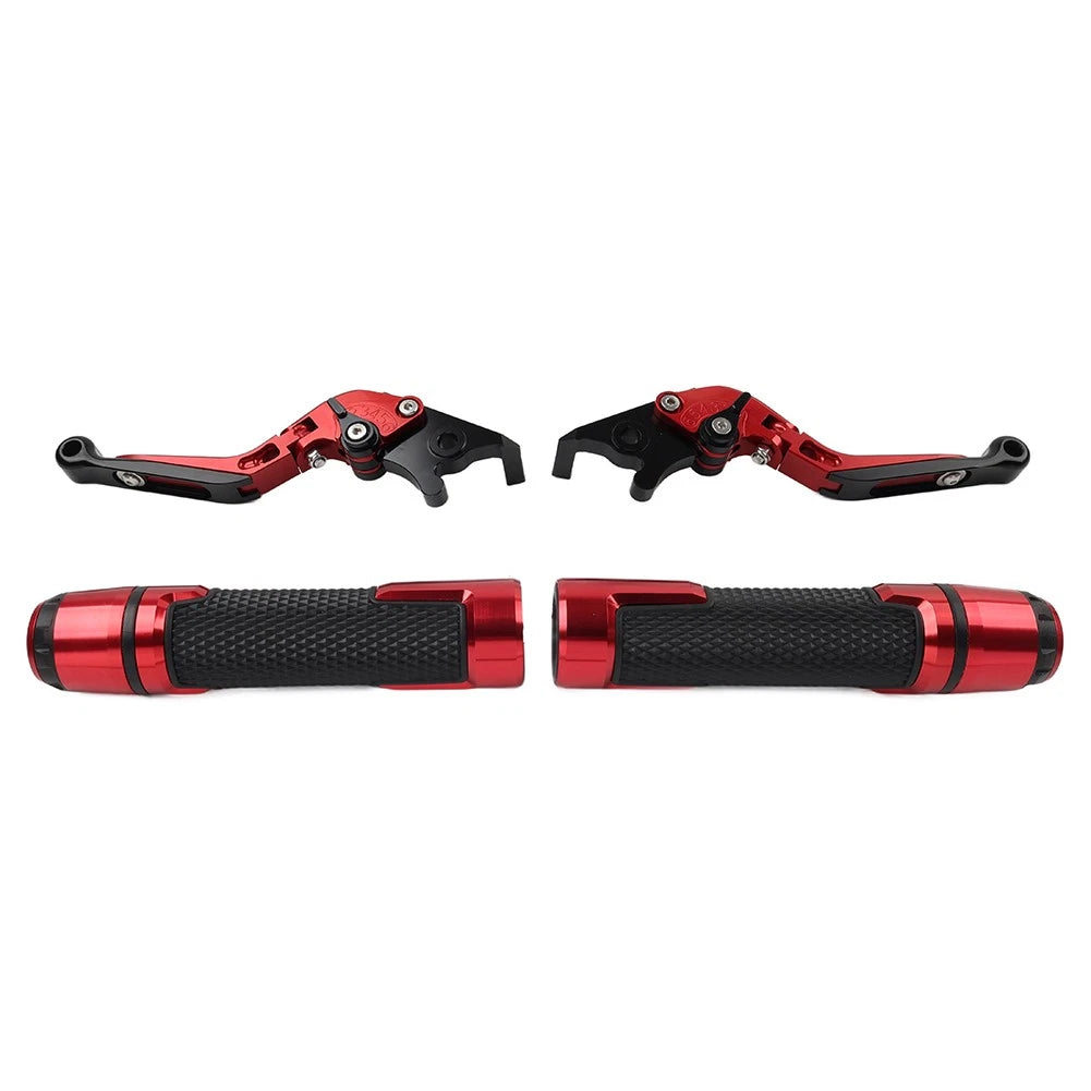 CNC Brake Clutch Levers Handlebar Grips Set for BMW S1000XR (2015–2021) Red