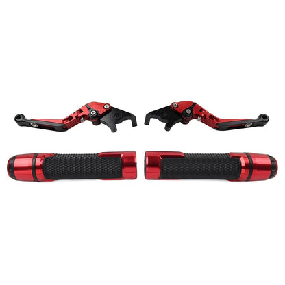 CNC Brake Clutch Levers Handlebar Grips Set for BMW S1000XR (2015–2021) Red