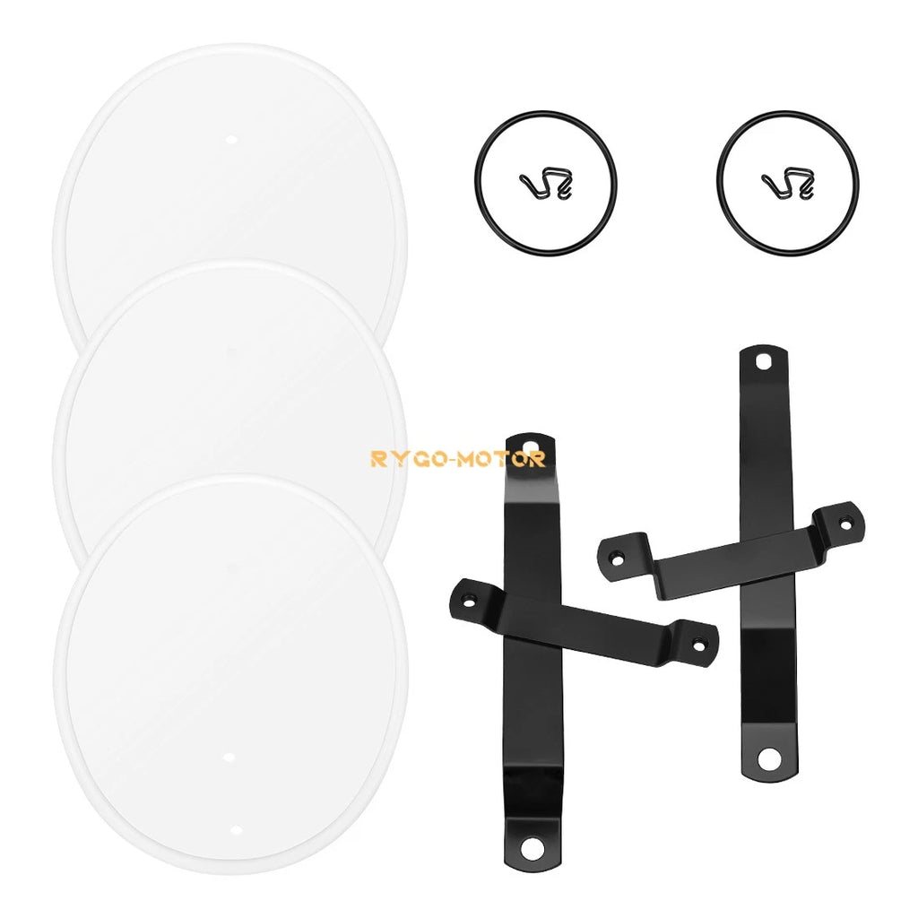 White Number Plate Kit for Honda Z50 Z50R (1979–1987) - Brackets & 3 Plates