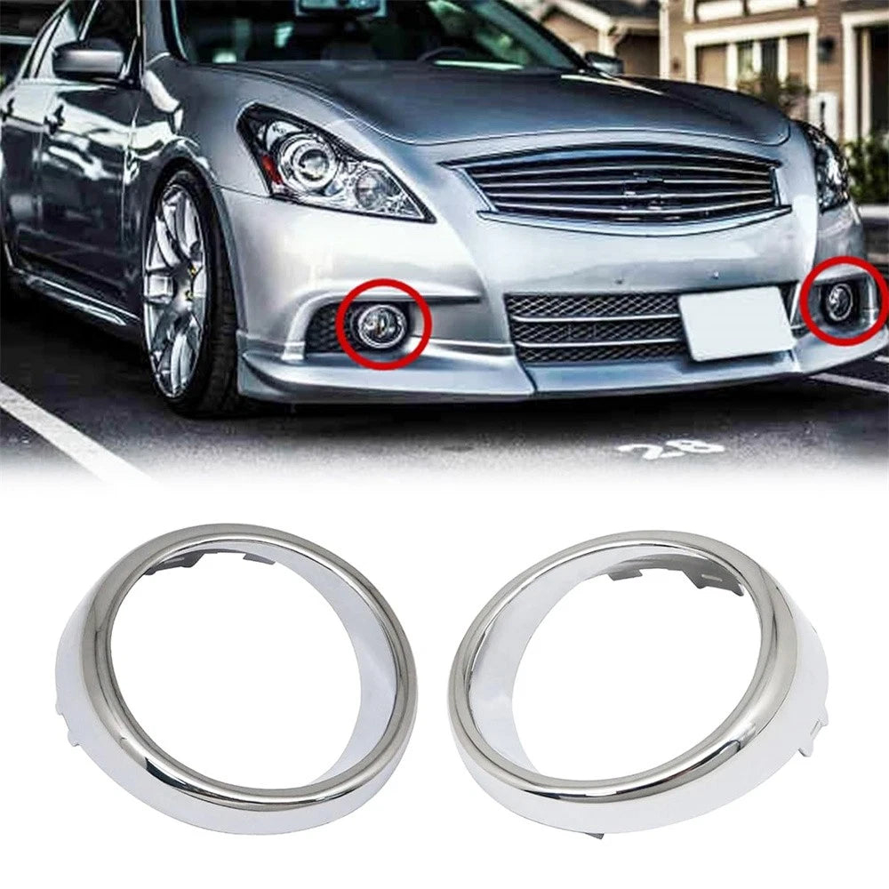 PAIR FRONT BUMPER FOG LIGHT BEZEL TRIM LEFT & RIGHT FOR INFINITI G25 G37 SPORT