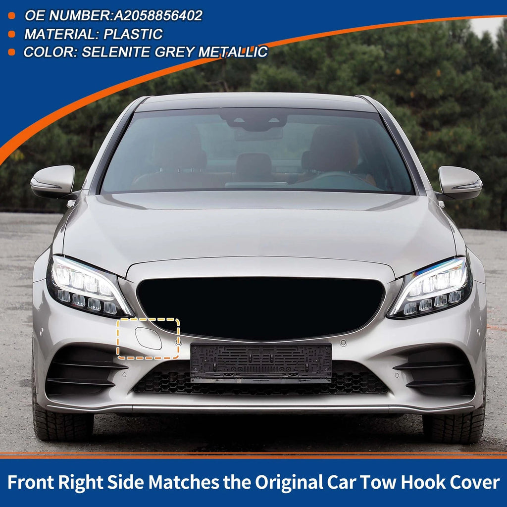Front Bumper Tow Hook Cover Replacement for Mercedes A2058856402 (2015–2019)
