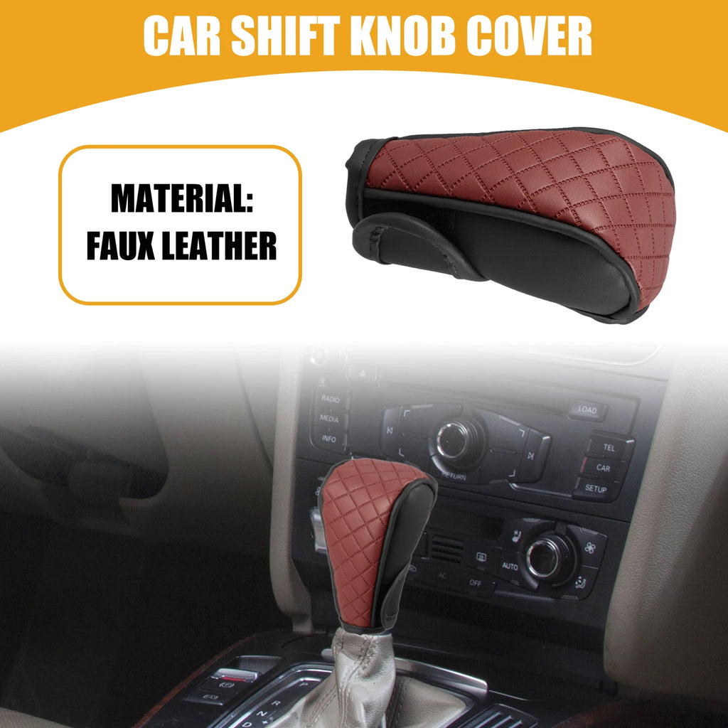 Shift Knob Cover for Universal Automatic Gear Protector Black Wine Red