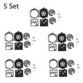 Set of 5 Carburetor Diaphragm Kit for Husqvarna 44 140S 240S 444 (Walbro K10-HDC)