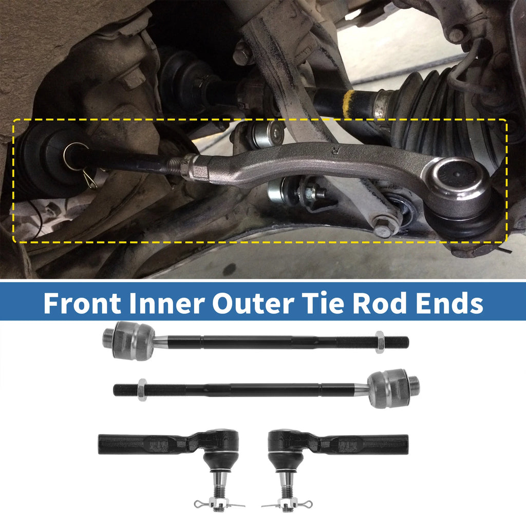 4pcs Front Inner Outer Tie Rod End Link for GMC Savana 1500 (2003–2014)