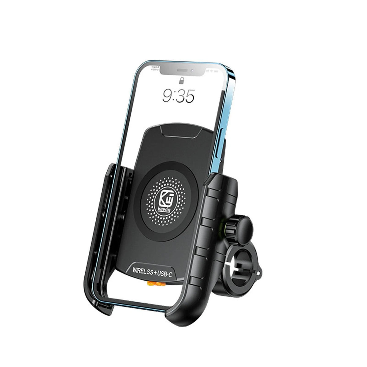 360° Rotating Wireless Type-C Fast Charger Holder Mount for Motorcycle (4-7")