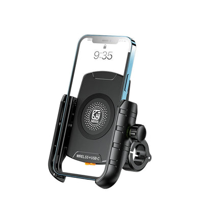 360° Rotating Wireless Type-C Fast Charger Holder Mount for Motorcycle (4-7")