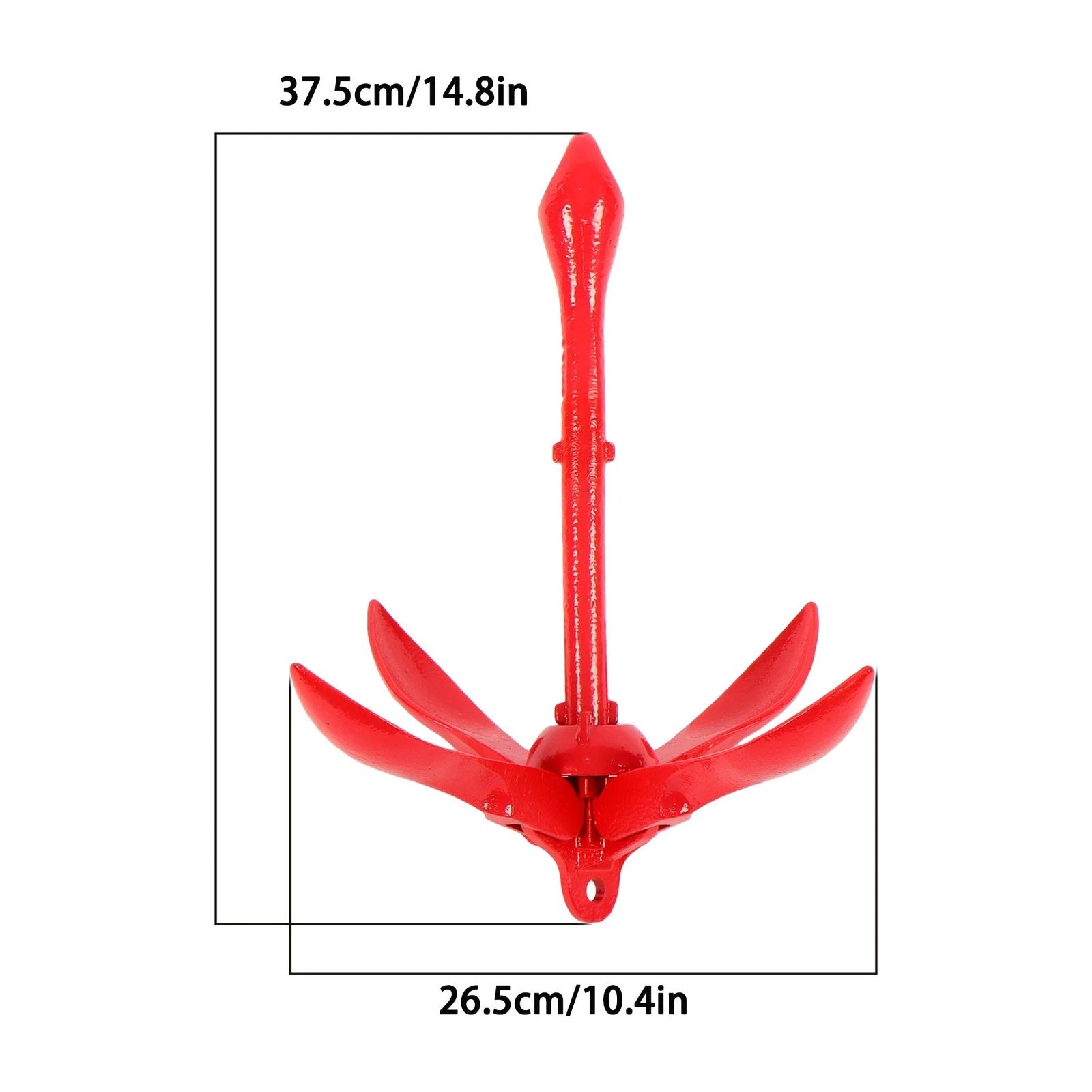 2-Pack Folding Grapnel Anchor Set for Kayak Boat (5.5LB) Red