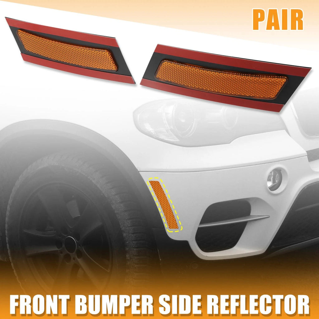 Front Bumper Reflector Side Marker Left for BMW X5 (2007–2013) Yellow