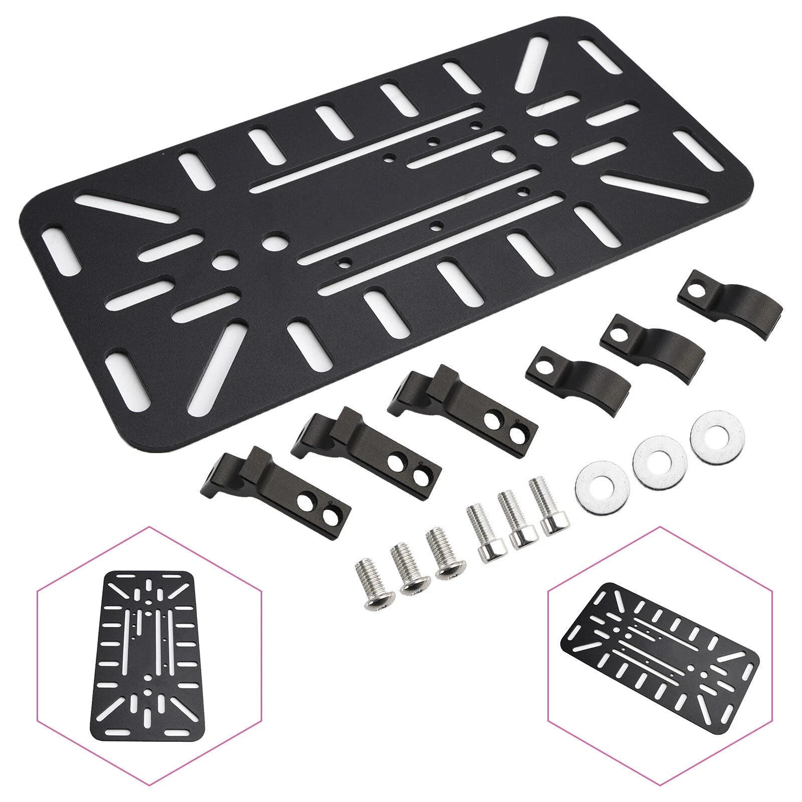 Set of 2 Dual-Sided Mounting Saddlebag Bracket Racks for Motorcycle