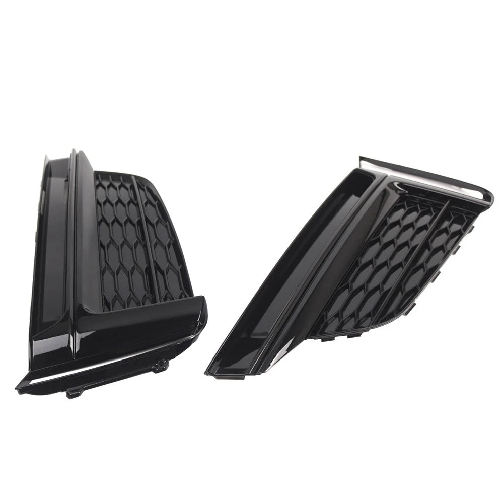 1 Pair Black Front Bumper Fog Light Grille Cover for Audi A5 S5 (2017–2019)
