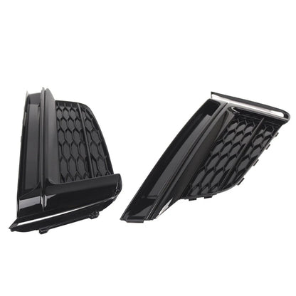 1 Pair Black Front Bumper Fog Light Grille Cover for Audi A5 S5 (2017–2019)