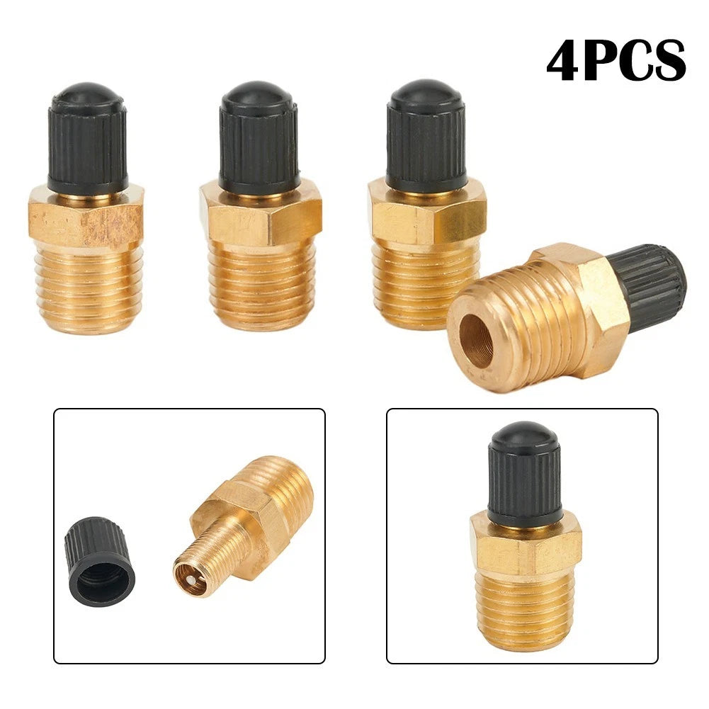 Set of 4 Brass Air Compressor Tank Fill Valve Tools for