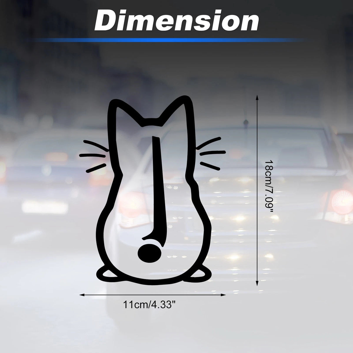 Reflective Bumper Decal for - Cute Kitten Design