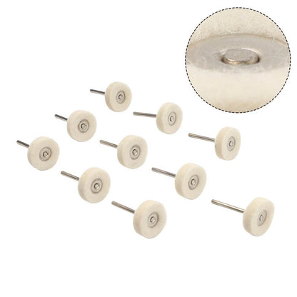 10pcs Wool Felt Polishing Buffing Wheel Discs for Rotary Tool (3mm Shank)