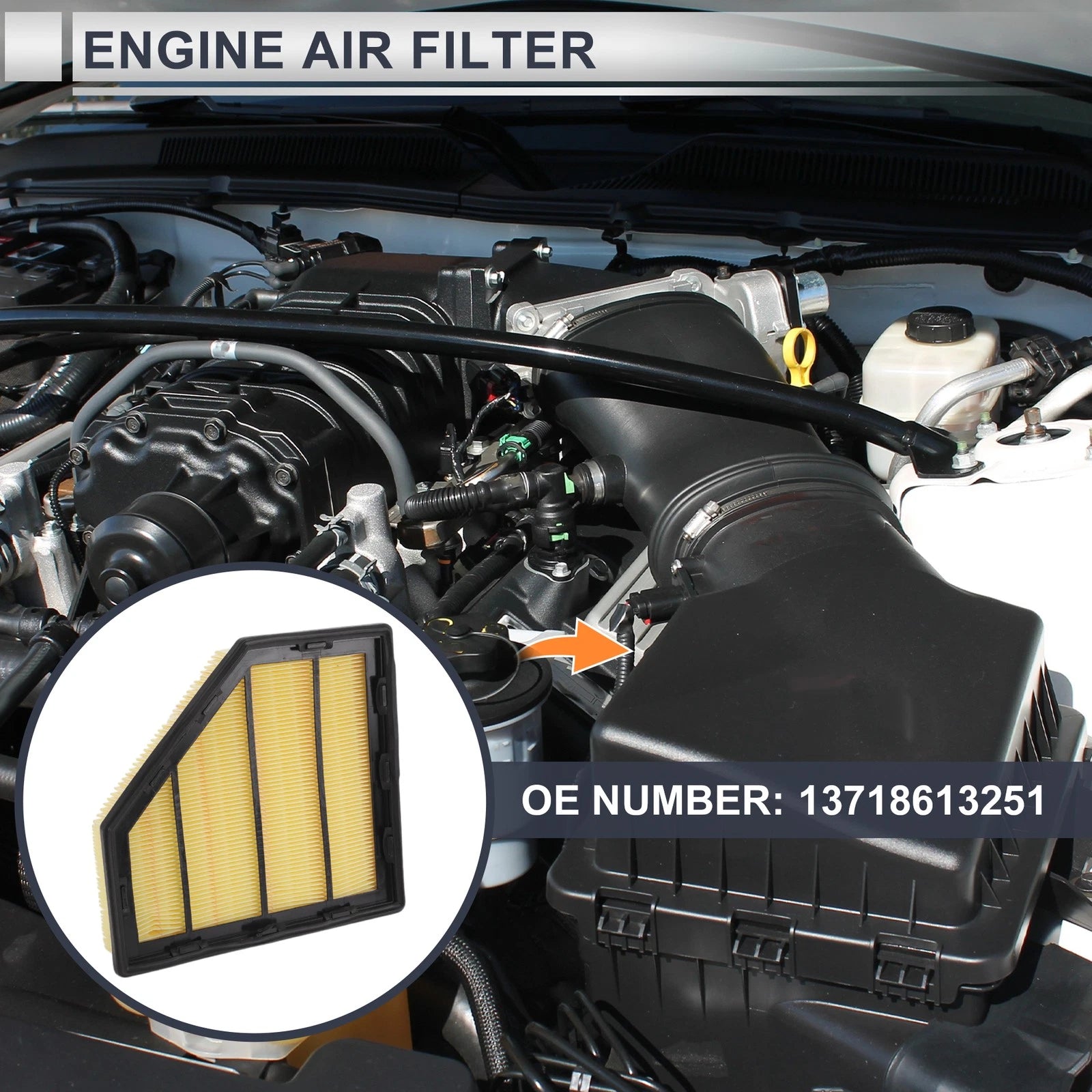Engine Air Filter Replacement for BMW 540i Base 3.0L 2018–2020
