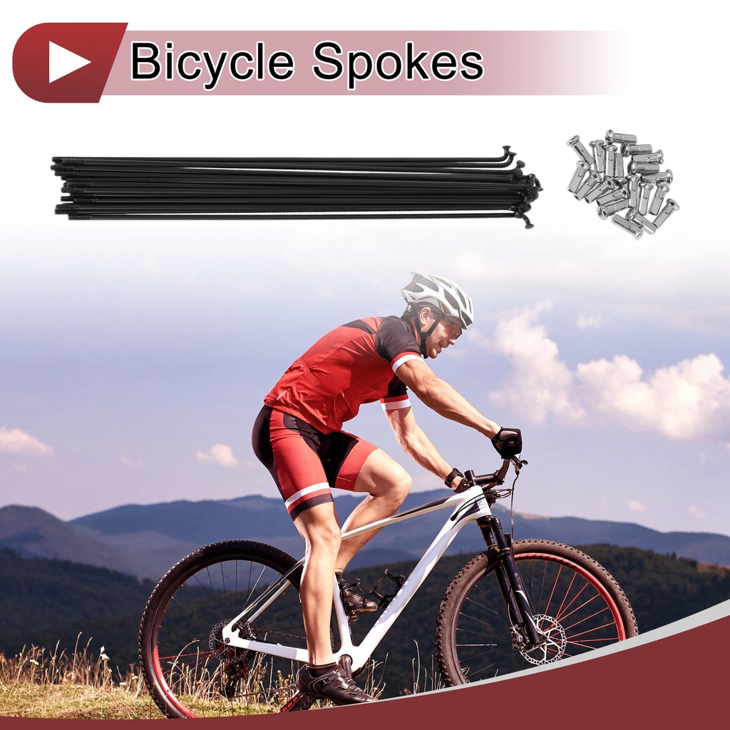 Bicycle Spokes 195mm 304 Stainless Steel Replacement for 20 Set Wheels (—)