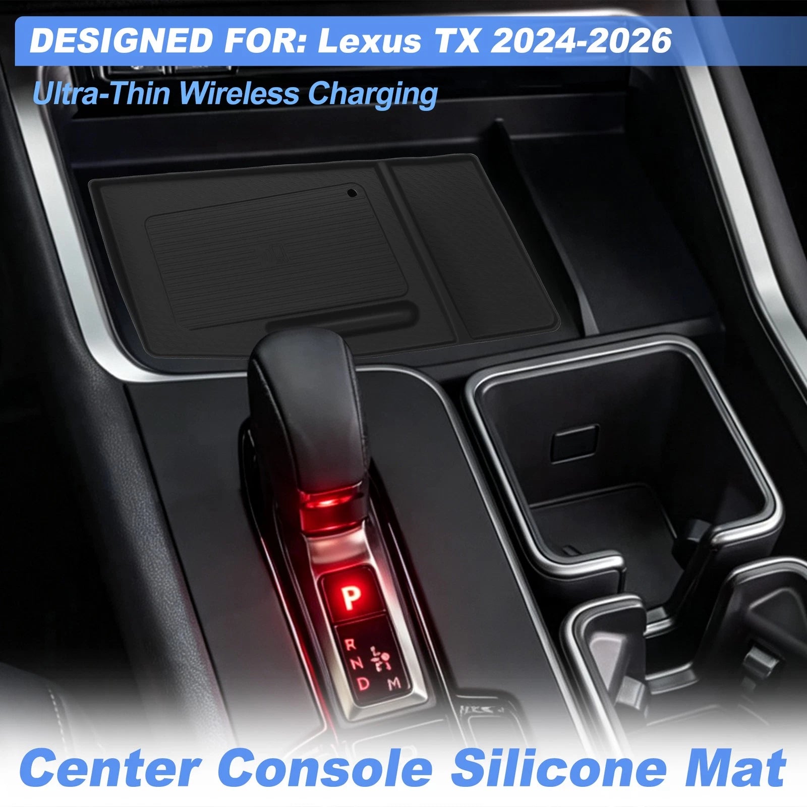 Center Console Silicone Mat for Lexus TX (2024–2026) Wireless Charging Pad