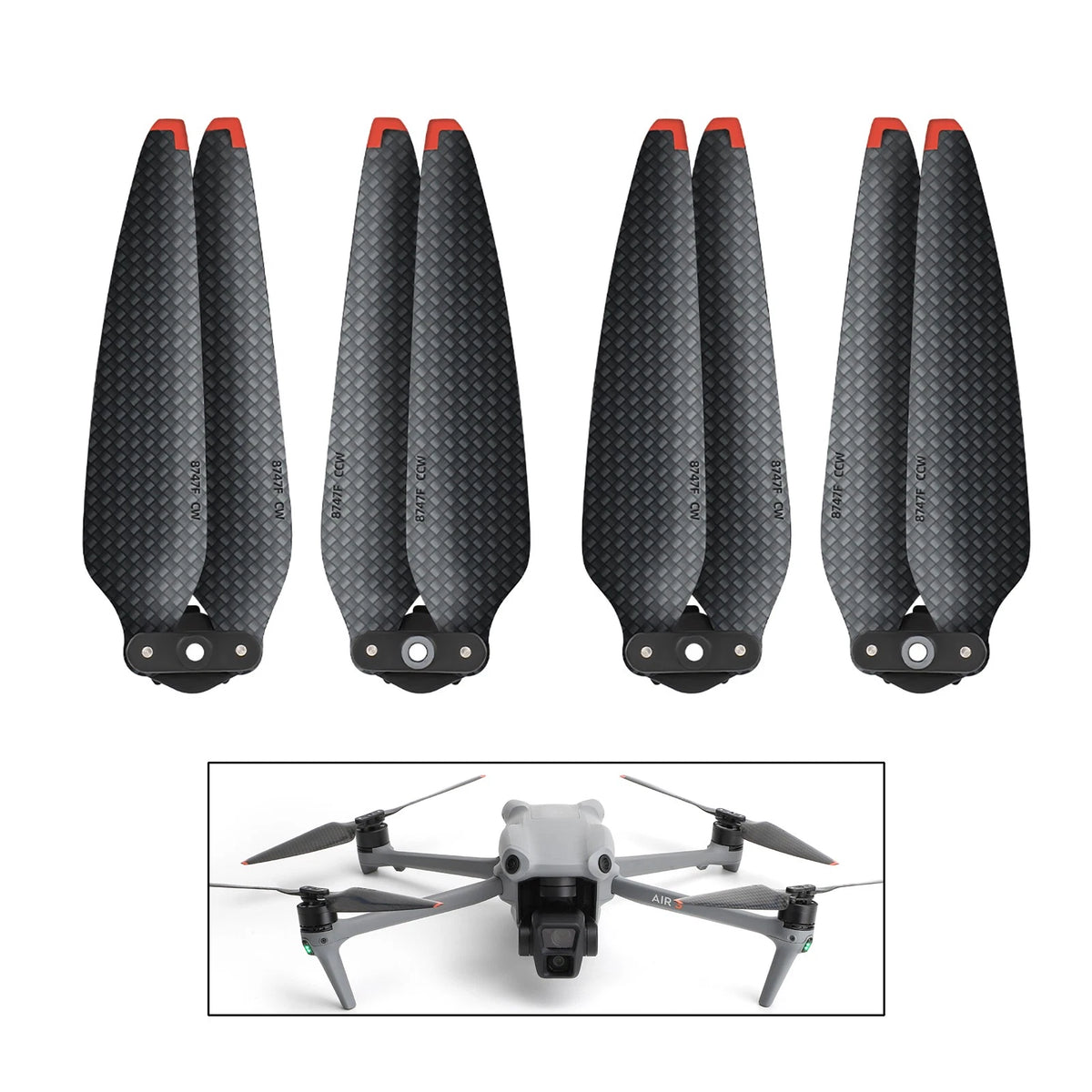 2X Carbon Fiber Propellers for DJI Air 3 (2023)