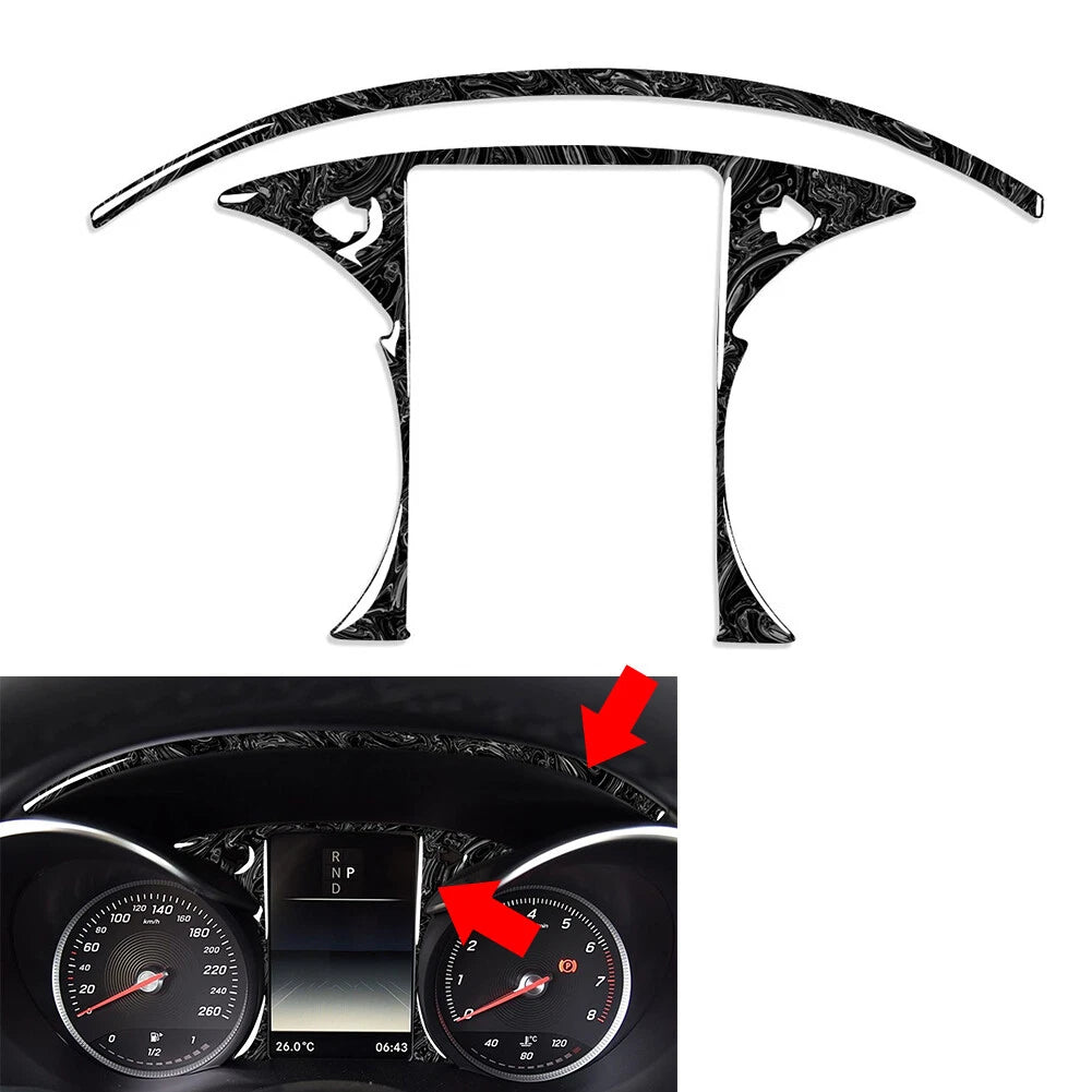 2pcs Speedometer Panel Cover Trim for Benz C GLC Class W205 X253 (2015–2021)